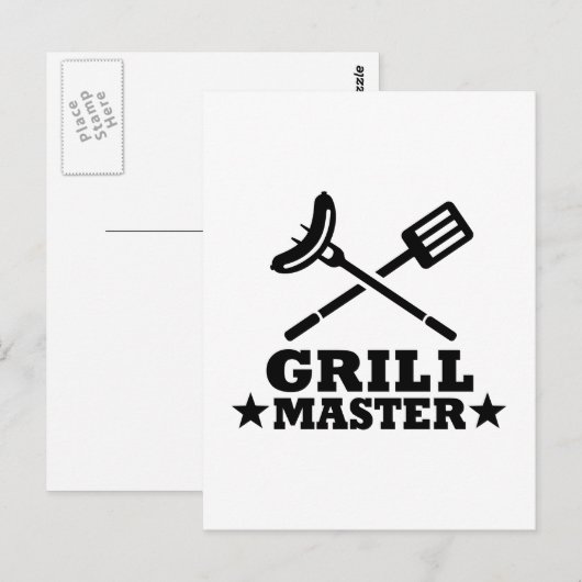 Grill Master Postkarte (Vorne/Hinten)