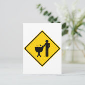 Grill Master Road-Schild Postkarte (Stehend Vorderseite)