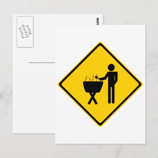 Grill Master Road-Schild Postkarte (Vorne/Hinten)