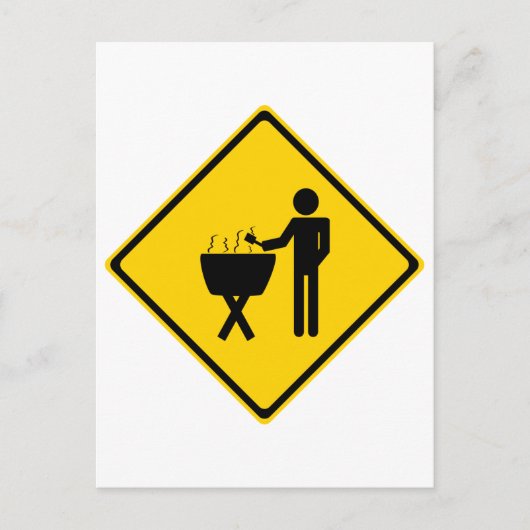 Grill Master Road-Schild Postkarte (Vorderseite)