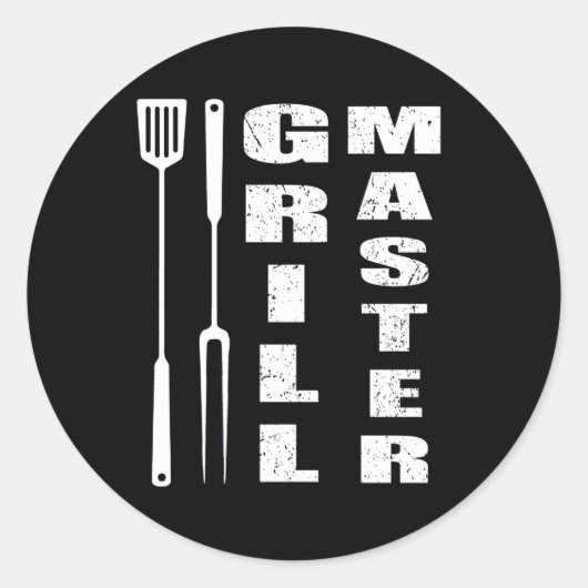 Grill Master Runder Aufkleber (Vorderseite)
