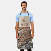 Grill Master Rustic Tree Bark Muster Foto Natur Schürze (Getragen)