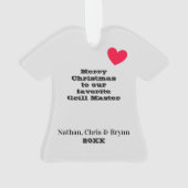 Grill Master Schürze Personalisiert Ornament (Rückseite)