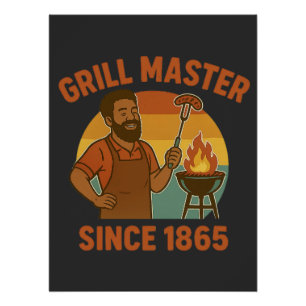Grill Master seit 1865 GRILLEN Erbe Poster