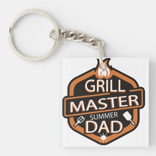Grill Master Summer Vater T-Shirt Schlüsselanhänger (Vorderseite)