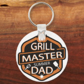 Grill Master Summer Vater T-Shirt Schlüsselanhänger (Rückseite)