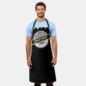 Grill Master Vater Barbecue Funny Hipster Schwarz Schürze (Getragen)