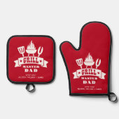Grill Master Vater Red Ofenhandschuh & Topflappen-Set (Vorderseite)