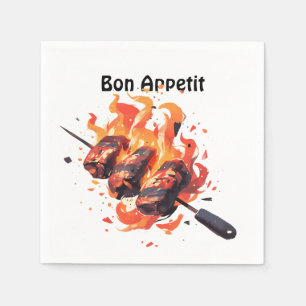 🔥 🍢 "Grill Master's Delight" - Bonmot Napkin Serviette