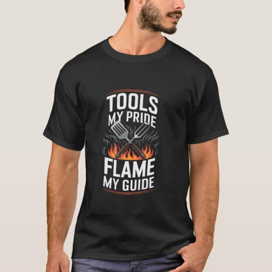 Grill Masters Pride mit Flammengrafik T-Shirt (Vorderseite)