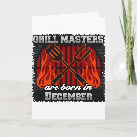 Grill Masters sind im Dezember GRILLEN Geburtstag Karte (Vorderseite)