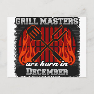 Grill Masters sind im Dezember GRILLEN Geburtstag  Postkarte