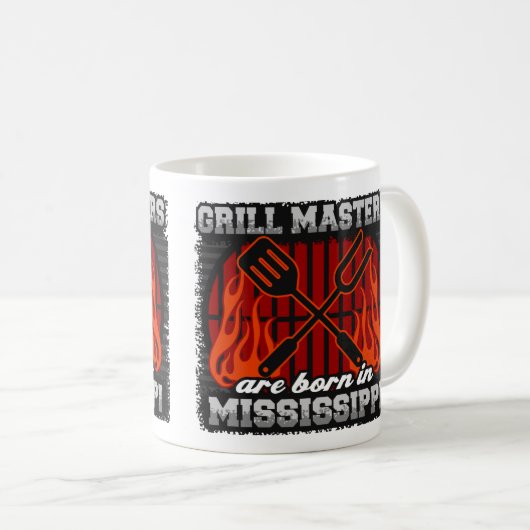 Grill Masters sind in Mississippi Geboren Kaffeetasse (VorderseiteRechts)