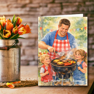 Grill Meister Dad Legende Vatertag BBQ Benutzerdef Karte