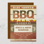 Grill mit Babydusche Vintage Einladungen (Vorne/Hinten)