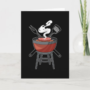 Grill mit Fleischgabel & Spatel Karte