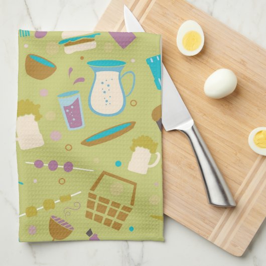 Grill-Muster Handtuch (Viertel Falte)