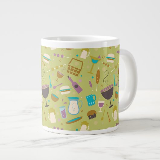 Grill-Muster Jumbo-Tasse (Vorderseite Rechts)