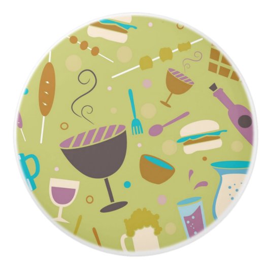 Grill-Muster Keramikknauf (Vorderseite)