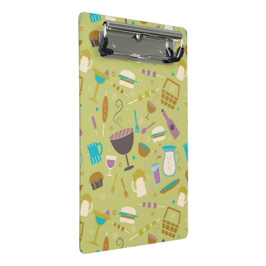 Grill-Muster Mini Klemmbrett (Schrägansicht)