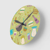 Grill-Muster Runde Wanduhr (Winkel)