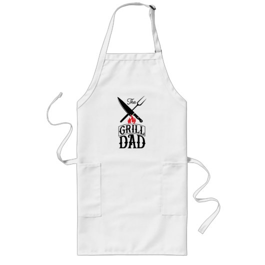 Grill Papa (anpassbar) Lange Schürze (Vorne)