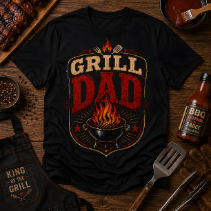 Grill Papa Vintage BBQ Retro Vatertag T-Shirt