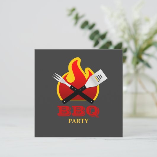 Grill-Party Einladung (Stehend Vorderseite)