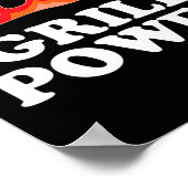 Grill Power - Funny Barbeque Grillen Slogan Sprich Poster (Ecke)
