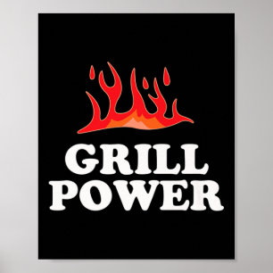 Grill Power - Funny Barbeque Grillen Slogan Sprich Poster