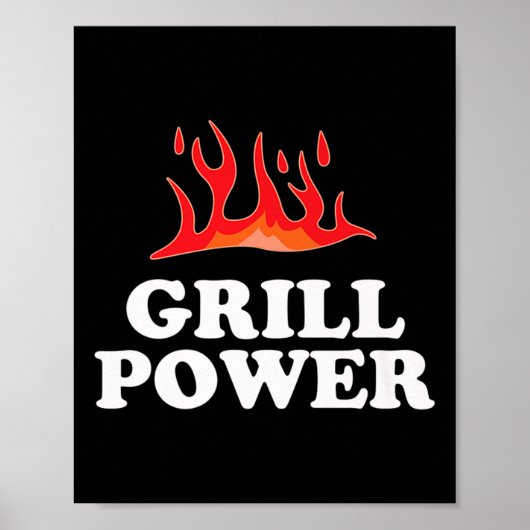 Grill Power - Funny Barbeque Grillen Slogan Sprich Poster (Vorne)