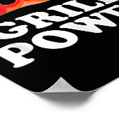 Grill Power - Funny Barbeque Grillen Slogan Sprich Poster (Ecke)