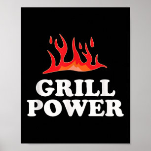 Grill Power - Funny Barbeque Grillen Slogan Sprich Poster