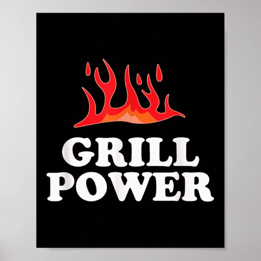 Grill Power - Funny Barbeque Grillen Slogan Sprich Poster (Vorne)