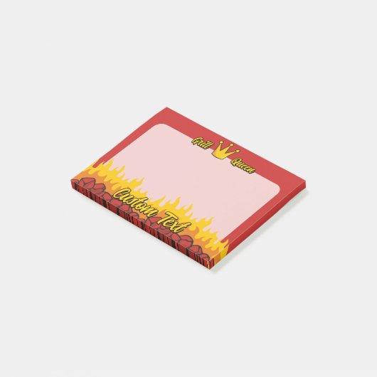 Grill Queen Crown Post-it Klebezettel (angewinkelt)