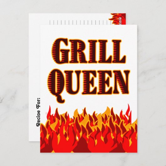 Grill Queen Custom Reecicard Postcard Postkarte (Vorne/Hinten)