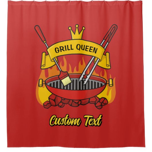 Grill Queen Duschvorhang (Vorderseite)
