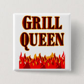 Grill Queen Funny GRILLEN Sprichwort Button (Vorderseite)