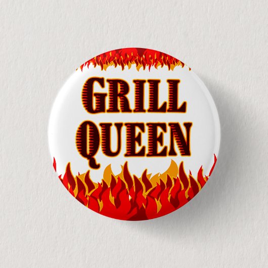 Grill Queen Funny GRILLEN Sprichwort Button (Vorderseite)