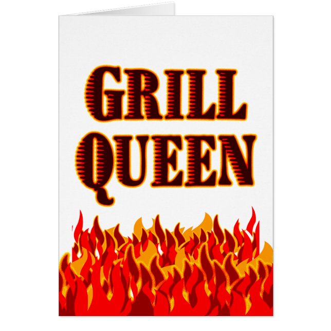 Grill Queen Funny GRILLEN Sprichwort Card (Vorne)