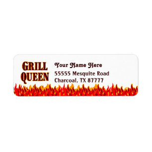 Grill Queen GRILLEN Slogan Custom Return Address L