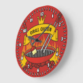 Grill Queen Große Wanduhr (Winkel)