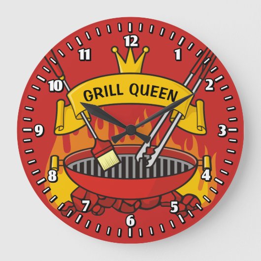 Grill Queen Große Wanduhr (Vorderseite)