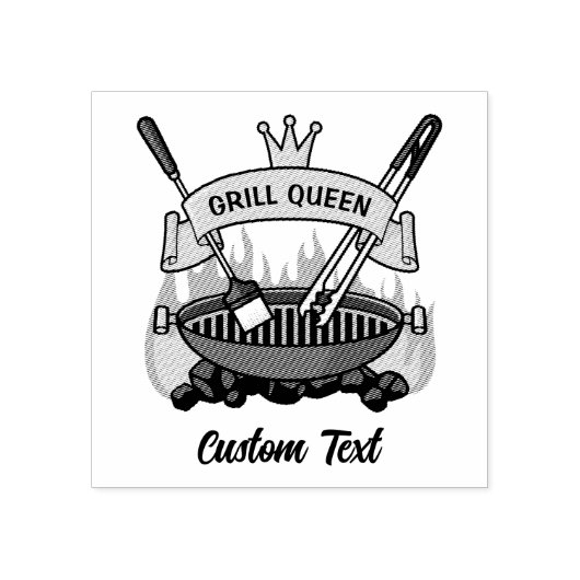 Grill Queen Gummistempel (Prägung)