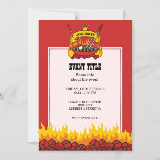 Grill Queen Magneteinladung (Vorderseite)