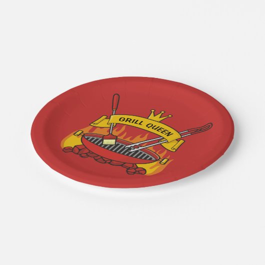 Grill Queen Pappteller (Schrägansicht)