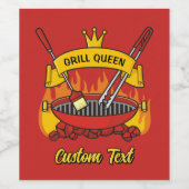Grill Queen Weinetikett (Einzelnes Label)