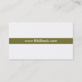 Grill-Restaurantgewerbe-Karte Visitenkarte (Rückseite)