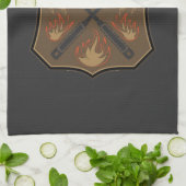 Grill sergeant Abzeichen Design mit Spatula und Ga Geschirrtuch (Gefaltet)