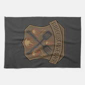Grill sergeant Abzeichen Design mit Spatula und Ga Geschirrtuch (Horizontal)